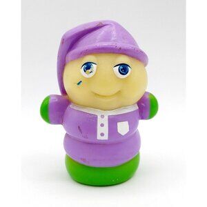 Vintage 1985 Glo Worm Friends Purple Pajamas 3" Toy Figure Glow Hasbro Playskool